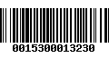 Código de Barras 0015300013230