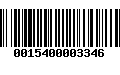 Código de Barras 0015400003346