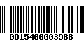 Código de Barras 0015400003988