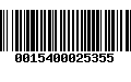 Código de Barras 0015400025355