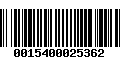 Código de Barras 0015400025362