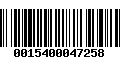 Código de Barras 0015400047258