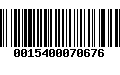 Código de Barras 0015400070676