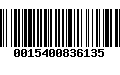 Código de Barras 0015400836135