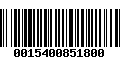 Código de Barras 0015400851800