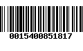 Código de Barras 0015400851817