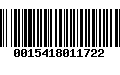 Código de Barras 0015418011722