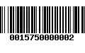 Código de Barras 0015750000002