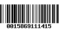 Código de Barras 0015869111415