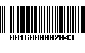 Código de Barras 0016000002043