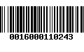 Código de Barras 0016000110243