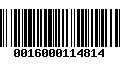 Código de Barras 0016000114814