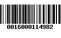 Código de Barras 0016000114982