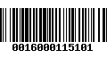 Código de Barras 0016000115101