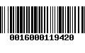 Código de Barras 0016000119420