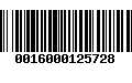 Código de Barras 0016000125728