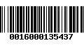 Código de Barras 0016000135437