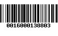 Código de Barras 0016000138803