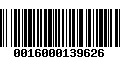 Código de Barras 0016000139626