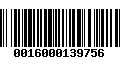 Código de Barras 0016000139756