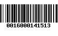 Código de Barras 0016000141513