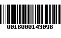 Código de Barras 0016000143098