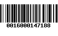 Código de Barras 0016000147188