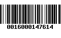 Código de Barras 0016000147614