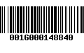 Código de Barras 0016000148840