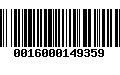 Código de Barras 0016000149359