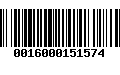 Código de Barras 0016000151574