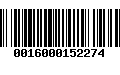 Código de Barras 0016000152274