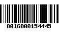 Código de Barras 0016000154445