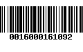 Código de Barras 0016000161092