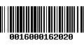 Código de Barras 0016000162020