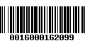 Código de Barras 0016000162099