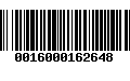 Código de Barras 0016000162648