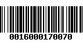 Código de Barras 0016000170070