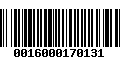 Código de Barras 0016000170131