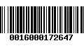 Código de Barras 0016000172647