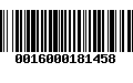 Código de Barras 0016000181458