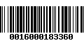 Código de Barras 0016000183360