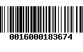 Código de Barras 0016000183674