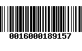 Código de Barras 0016000189157