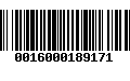 Código de Barras 0016000189171