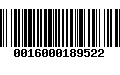 Código de Barras 0016000189522