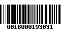 Código de Barras 0016000193031