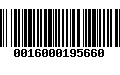 Código de Barras 0016000195660