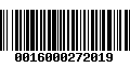 Código de Barras 0016000272019