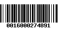 Código de Barras 0016000274891